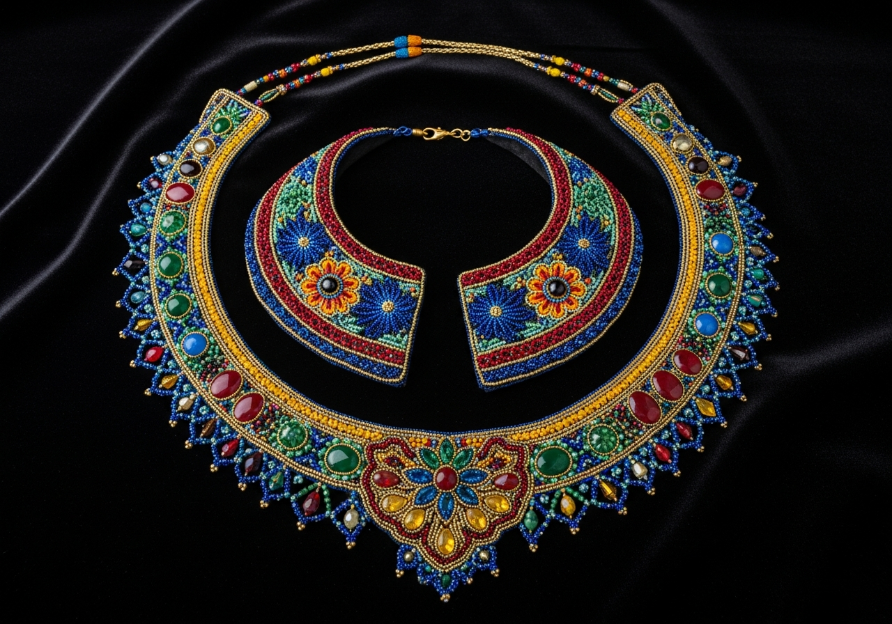 Колье из бусин